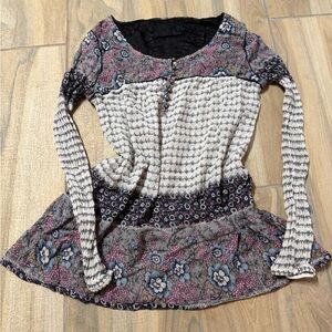 Free People Multicolor Floral Blouse